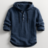 Maglia uomo in cotone e lino con cappuccio