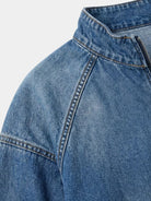Giacca in denim stone washed con zip corta - Aurelio Club