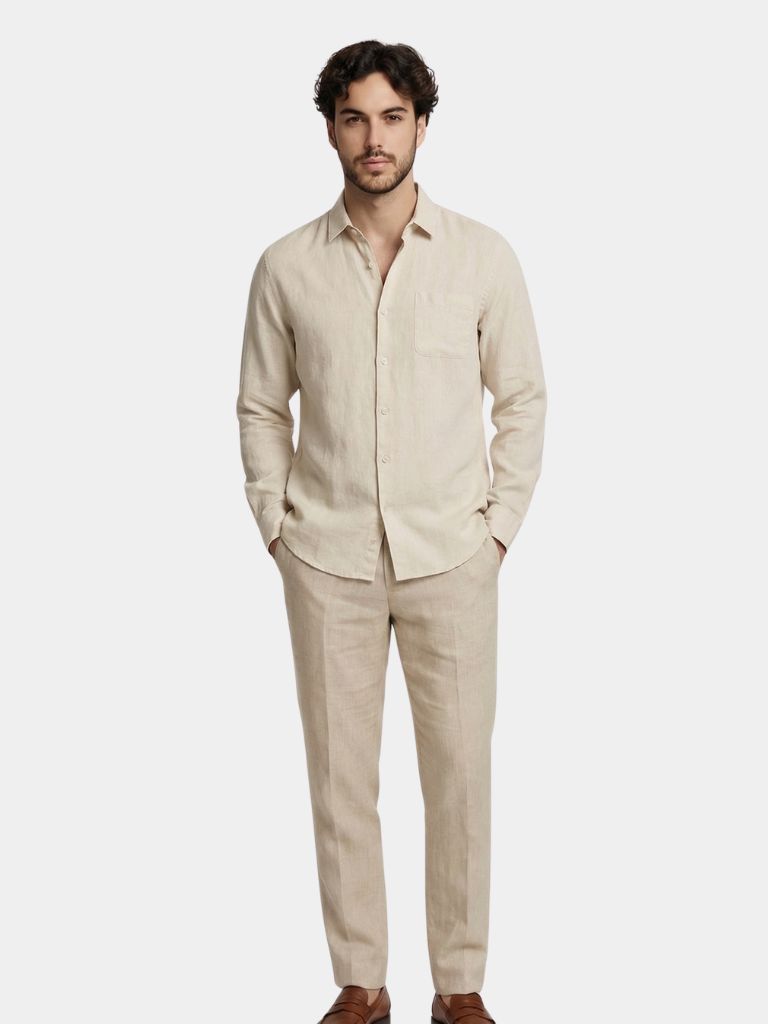 Camicia Coast in lino a maniche lunghe - Aurelio Club