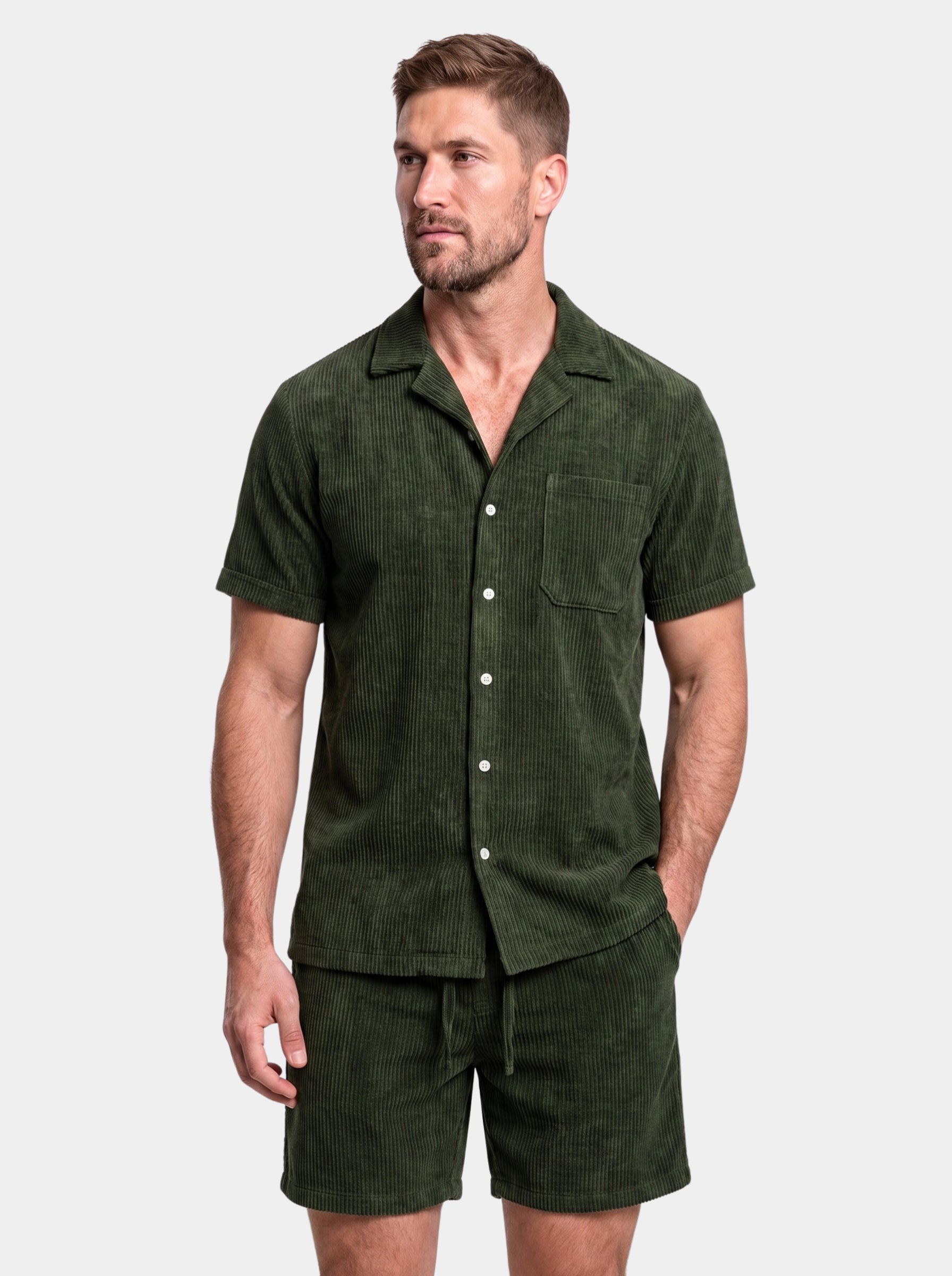 Completo estivo camicia e bermuda in velluto a coste - Aurelio Club