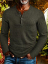 Maglia Henley uomo testurizzata a maniche lunghe