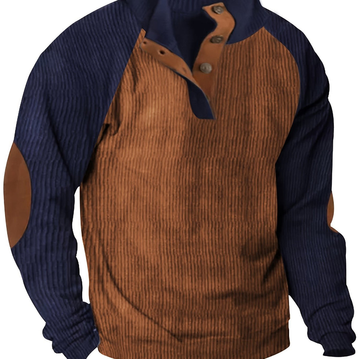 Pullover uomo a blocchi di colore con collo alto