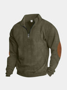 Pullover in velluto a coste con collo alto e zip corta - Aurelio Club