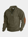 Pullover in velluto a coste con collo alto e zip corta - Aurelio Club