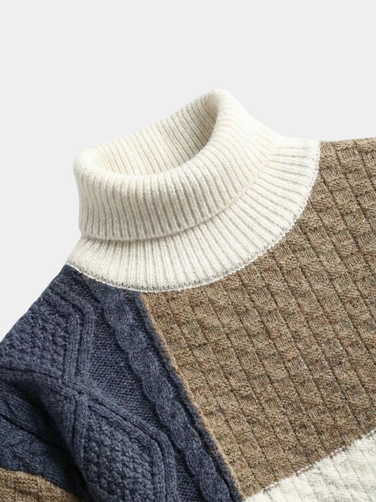 Pullover in maglia con motivo a mosaico - Aurelio Club