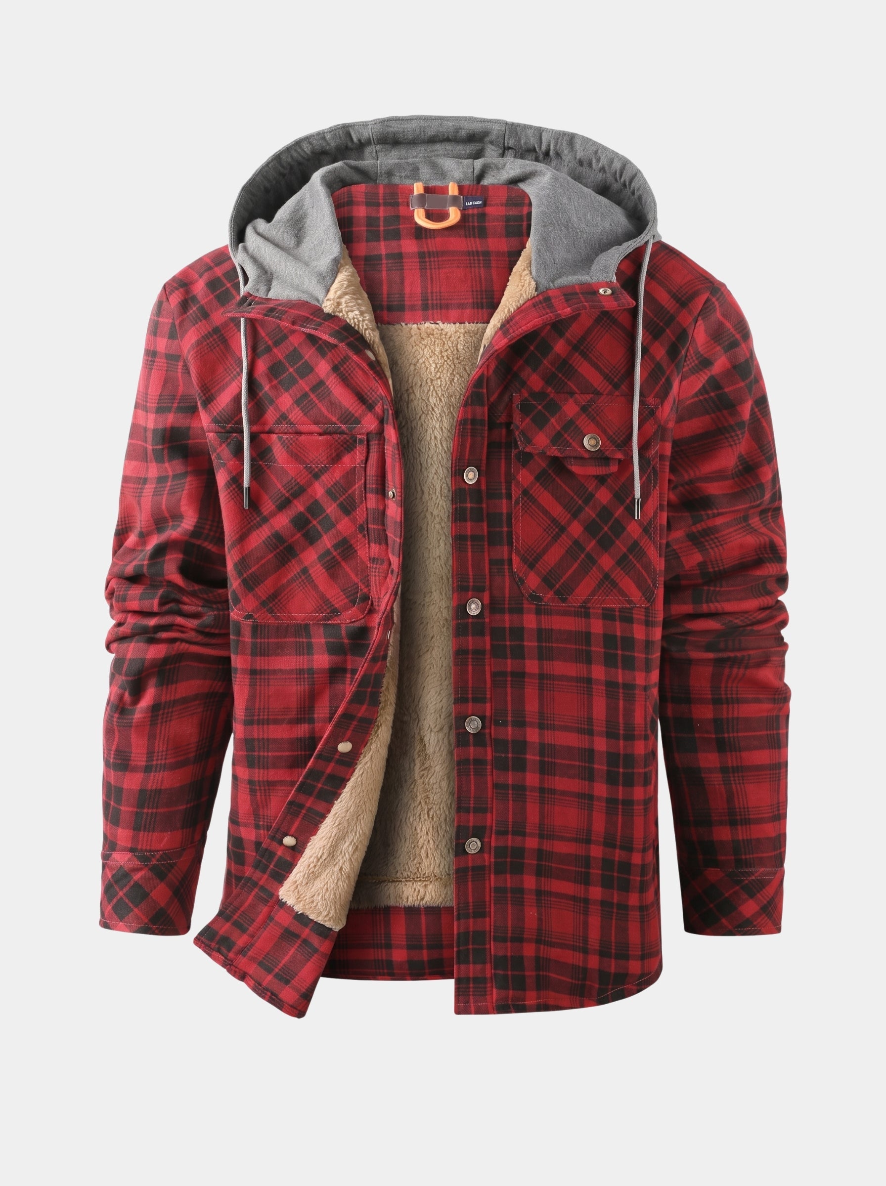 Giacca Lumberjack con cappuccio e fodera sherpa - Aurelio Club
