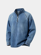 Giacca in denim stone washed con zip corta - Aurelio Club