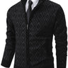 Cardigan uomo geometrico con zip e collo alto
