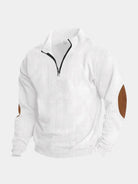 Pullover in velluto a coste con collo alto e zip corta - Aurelio Club