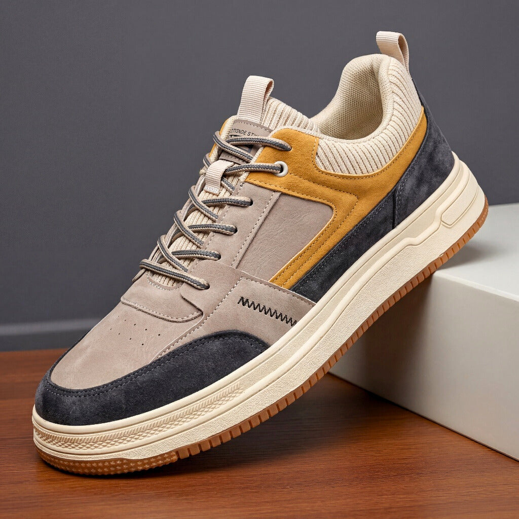 Sneakers uomo in pelle con lacci
