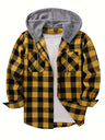 Camicia uomo a quadri con cappuccio e bottoni
