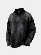 Giacca in denim stone washed con zip corta - Aurelio Club