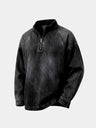 Giacca in denim stone washed con zip corta - Aurelio Club
