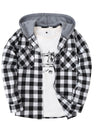 Camicia uomo a quadri con cappuccio e bottoni