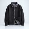 Giacca uomo in maglia con dettagli in denim