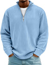 Pullover uomo a coste con collo a zip