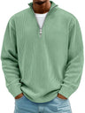 Pullover uomo a coste con collo a zip