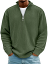 Pullover uomo a coste con collo a zip