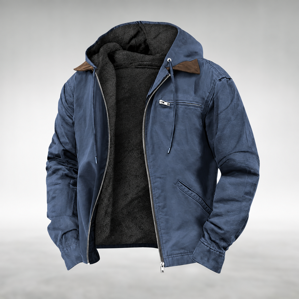 Giacca casual uomo con cappuccio e ampie tasche