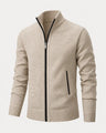 Cardigan uomo in maglia con collo alto e zip