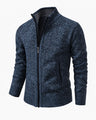 Cardigan uomo in maglia con collo alto e zip