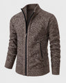 Cardigan uomo in maglia con collo alto e zip