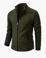 Cardigan uomo in maglia con collo alto e zip