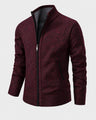 Cardigan uomo in maglia con collo alto e zip