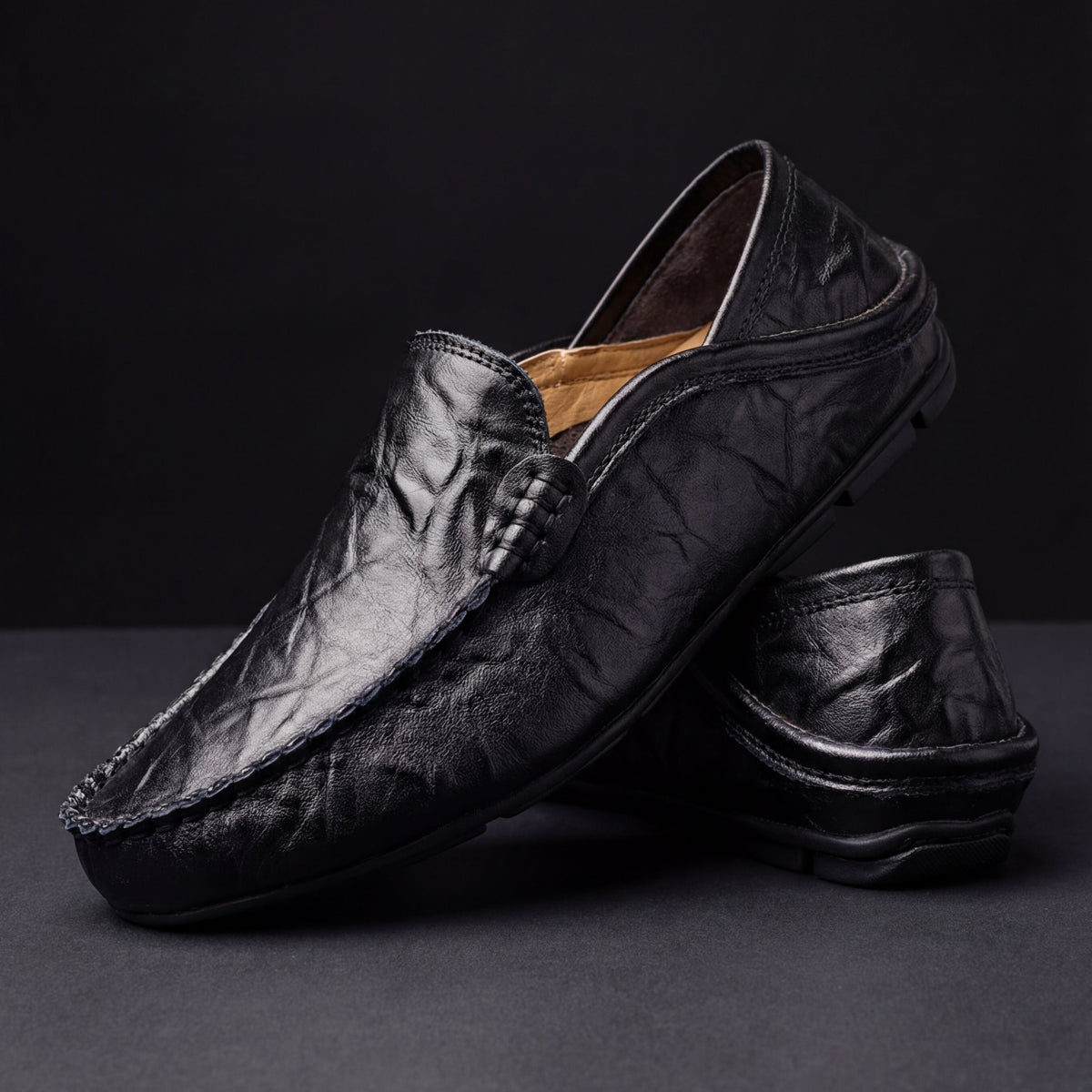 Mocassini uomo in pelle senza lacci
