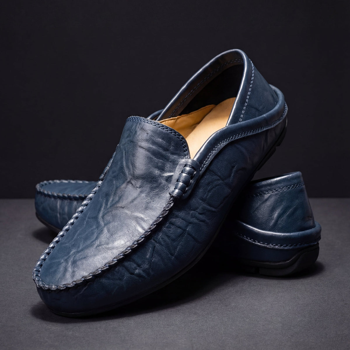 Mocassini uomo in pelle senza lacci