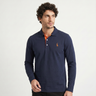 Polo uomo a maniche lunghe in misto cotone