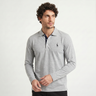 Polo uomo a maniche lunghe in misto cotone