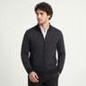Cardigan uomo con zip e trama geometrica