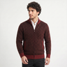 Cardigan uomo con zip e trama geometrica