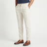 Pantaloni uomo slim in misto lino con coulisse