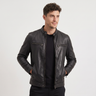 Giacca biker uomo slim in similpelle