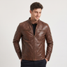 Giacca biker uomo slim in similpelle