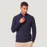 Maglione uomo in cotone con mezza zip