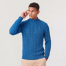 Maglione uomo in cotone con mezza zip