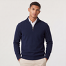 Maglione uomo in misto cotone con zip corta