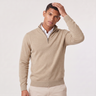 Maglione uomo in misto cotone con zip corta