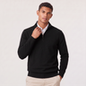 Maglione uomo in misto cotone con zip corta