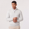 Maglione uomo in misto cotone con zip corta