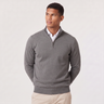 Maglione uomo in misto cotone con zip corta