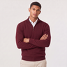 Maglione uomo in misto cotone con zip corta