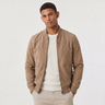 Bomber uomo effetto scamosciato con zip