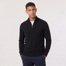 Maglione uomo mezza zip in misto lana e cotone