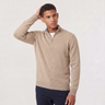 Maglione uomo mezza zip in misto lana e cotone