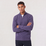 Maglione uomo mezza zip in misto lana e cotone