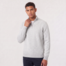 Maglione uomo mezza zip in misto lana e cotone